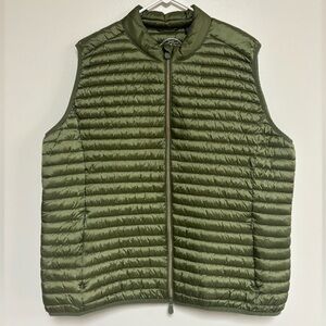 Save the Duck vest men’s green zip ultra light water repellent pockets hiking XL